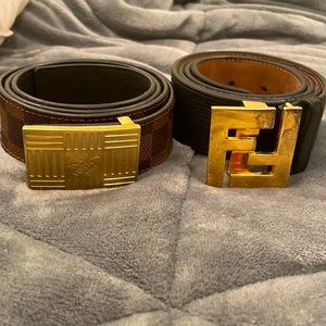 Fendi and Louis Vuitton mens designer belts